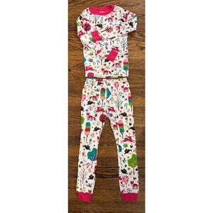 HATLEY Holiday Pajama Set Woodland Animals Printed Whimsical Size Kids 7Y